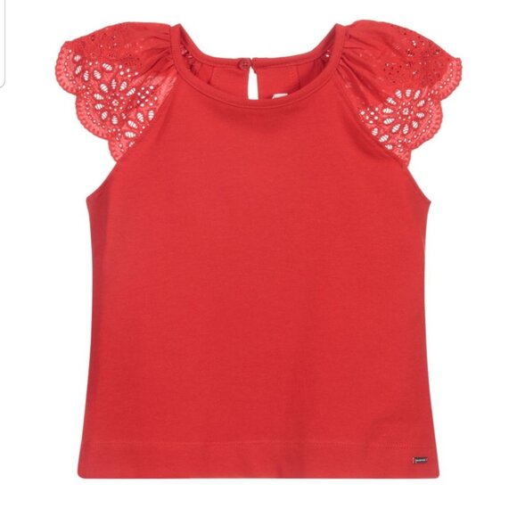 Mayoral Other - Mayoral little girl Red eyelet detail shoulders tank top size 7 (F18)